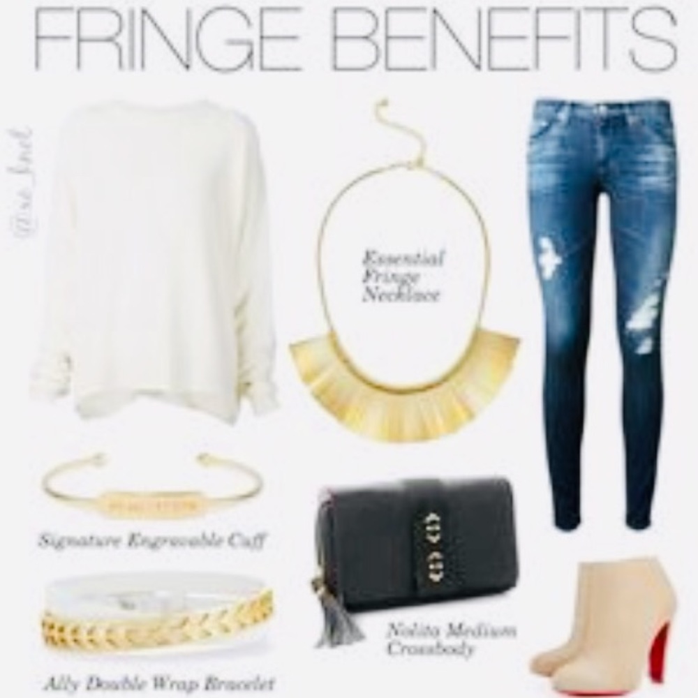 :: Stella & Dot Essential Fringe Gold Necklace - Picture 3 of 9